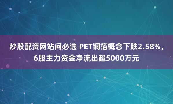 炒股配资网站问必选 PET铜箔概念下跌2.58%，6股主力资金净流出超5000万元